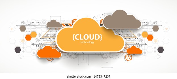 Web cloud technology, business abstract background.