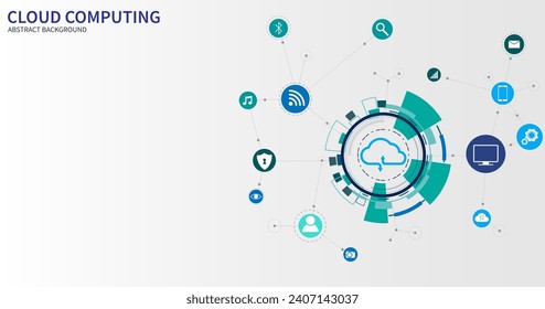 Web cloud technology business abstract background. modern cloud computing technology and networking concept. online storage, vector illustration.
