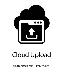 Web cloud upload filled vector 