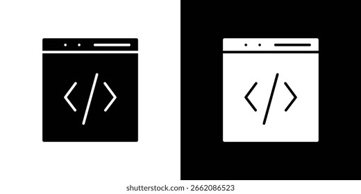 Web Code icon of glyph style design vector pack