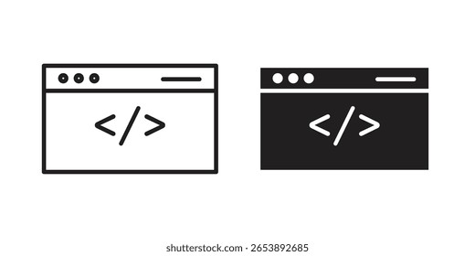 Web Code icon vector illustration on a transparent background.