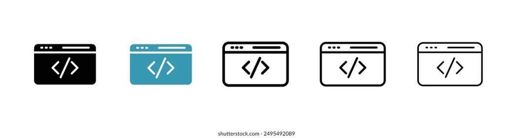 Web Code line icon vector set.