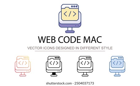 Web Code Mac icon design with white background stock illustration