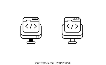 Web Code Mac icon design with white background stock illustration