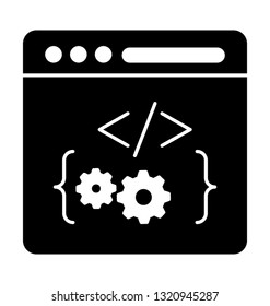 Web coding glyph icon design 