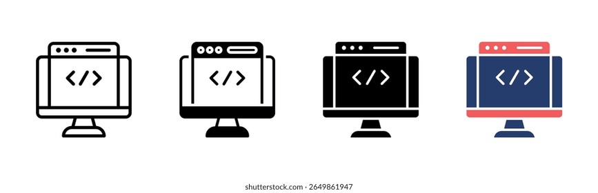 Web Coding icon sheet multiple style collection