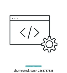 Web coding icon vector illustration logo template for many purpose. Isolated on white background.