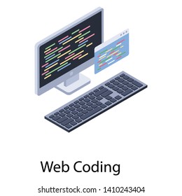 
Web coding isometric vector icon
