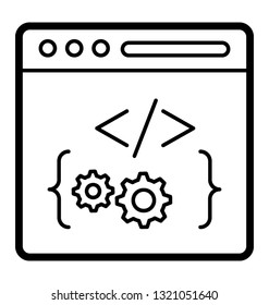 Web coding line icon design 
