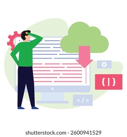 web coding Vector Illustration Which can easily modify or edit

