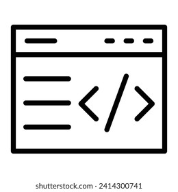 Web Coding Vector Line Icon Design