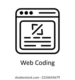 Web Coding Vector  outline Icon Design illustration. User interface Symbol on White background EPS 10 File