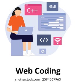  Web CodingVector Illustration Which can easily modify or edit Which can easily modify or edit