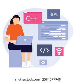  Web CodingVector Illustration Which can easily modify or edit

