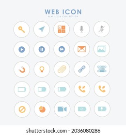 Icono de línea plana de color web