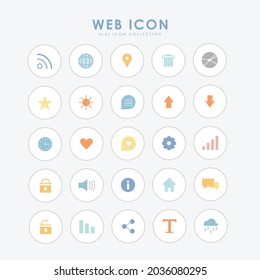 Icono de línea plana de color web