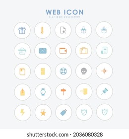 Web color flat line icon