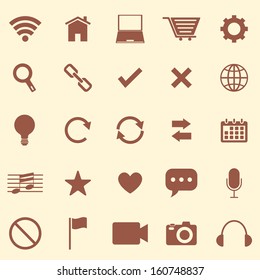 Web color icons on brown background, stock vector