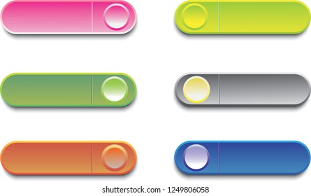 Web colorful buttons. Set of buttons isolated on white background.