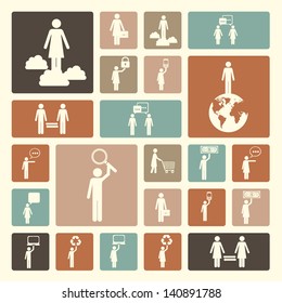 web commerce over cream background vector illustration