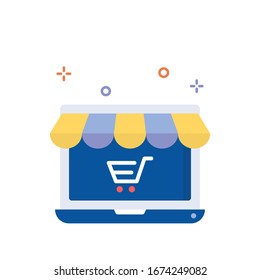 Web Commerce Vector illustration. Shopping and E-commerce Flat icon. 
