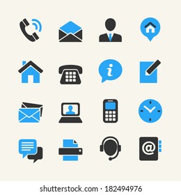 Web communication icon set: contact us 