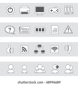 web & communication icons | grayscale series 02