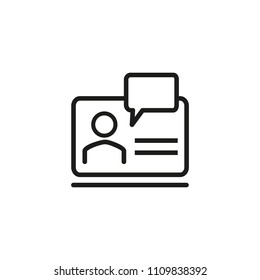 Web communication line icon. Dialogue, message, conversation.Social media concept. Vector illustration can be used for topics like online education, technical support, online conference