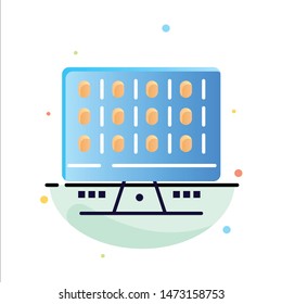 Web, Computer, Computing, Server Abstract Flat Color Icon Template