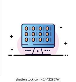 Web, Computer, Computing, Server  Business Flat Line Filled Icon Vector Banner Template