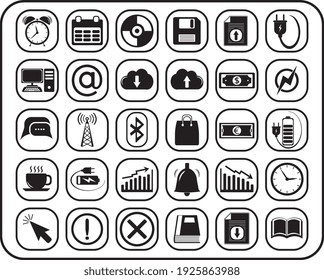 Web and computer icon set, cardboard