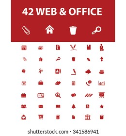 Web, Computerbüro, Geschäftssymbole, Zeichen, Vektorkonzept-Set für Infografiken, Mobil, Website, Anwendung
