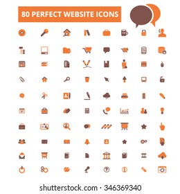 web, computer office, business icons, signs vector concept set for infographics, mobile, website, application
