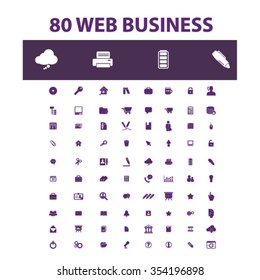 web, computer office, business icons, signs vector concept set for infographics, mobile, website, application
