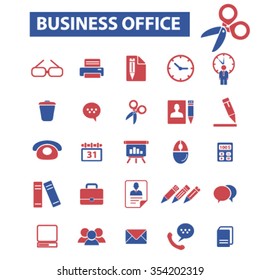 web, oficina de computadoras, iconos de negocios, símbolos de concepto vectorial establecido para infografías, móviles, sitios web, aplicación
