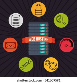 Web concept with hosting icons design, vector illustration 10 eps graphic