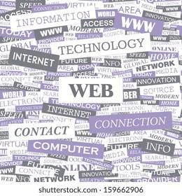 WEB. Concept illustration. Graphic tag collection. Wordcloud collage. Vector illustration. 