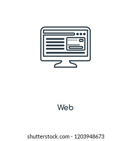 Web concept line icon. Linear Web concept outline symbol design. This simple element illustration can be used for web and mobile UI/UX.