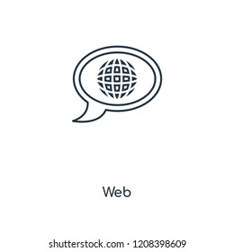 Web concept line icon. Linear Web concept outline symbol design. This simple element illustration can be used for web and mobile UI/UX.