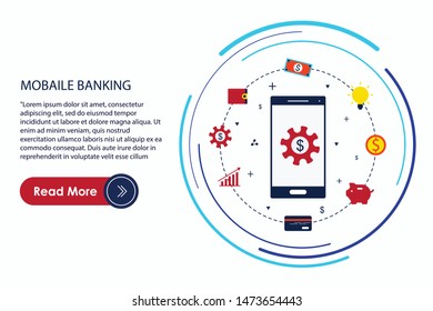 Web concept for online banking. Modern banner for internet banking. Vector illustration. Flat design.