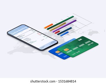 Web concept for online banking. Vector illustration.