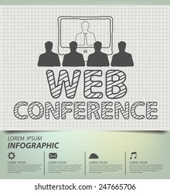 web conference concept. Business concept vector illustration.