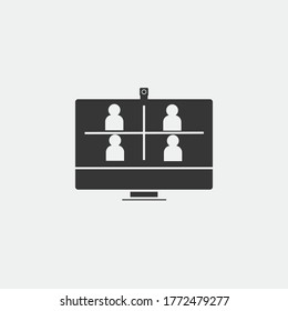 icono vector de llamada de vídeo de conferencia web