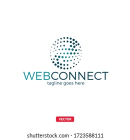 Web Connect Sphere Dots Logo. Vector Abstract Globe Logo