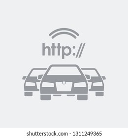 Web connected car icon 