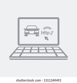 Web connected car icon 