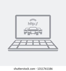 Web connected car icon 