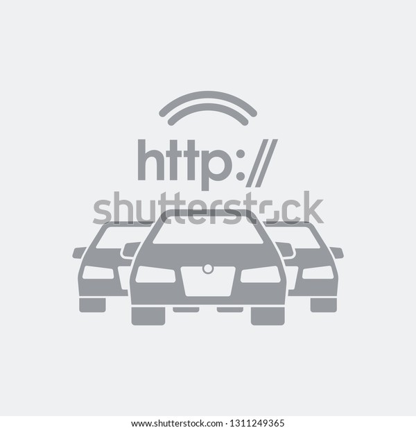 Web connected car icon
