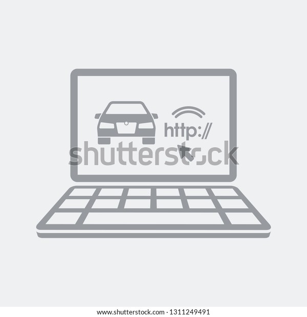 Web connected car icon
