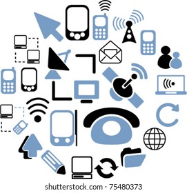 iconos y signos de conexión web, ilustración vectorial